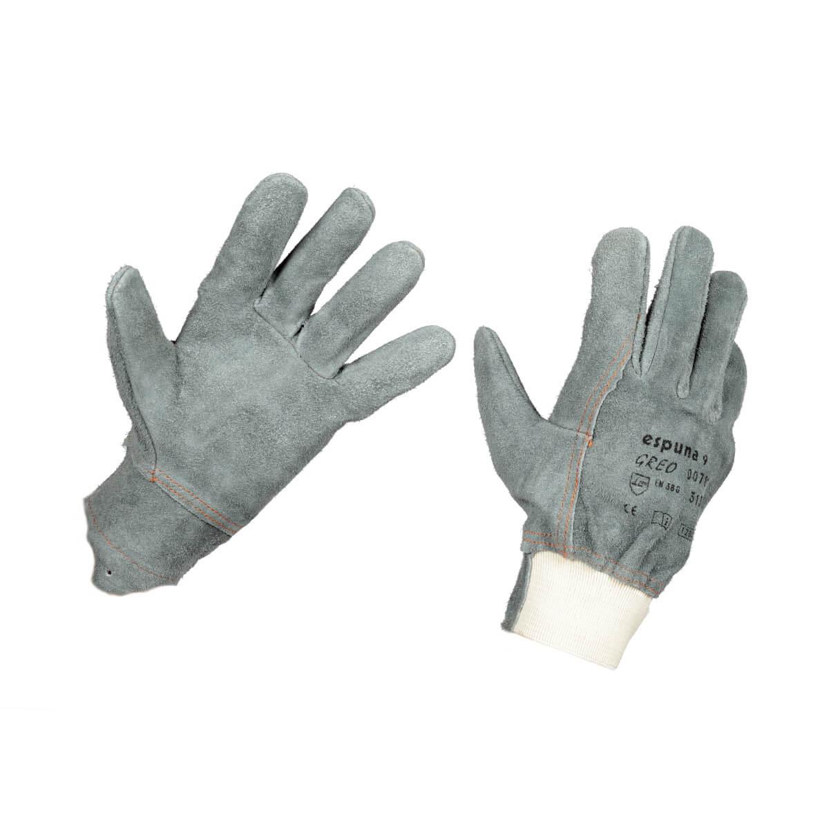 Gants de protection en cuir croûte gris - Gant de travail