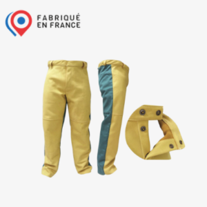 Pantalon de soudeur en cuir fleur bovin et toile ignifugée Proban®