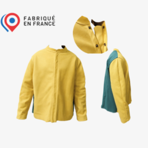 Blouson de soudeur en cuir fleur bovin et toile ignifugée Proban®