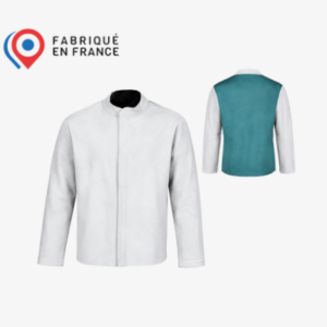 Blouson de soudeur en cuir croûte bovin naturelle et toile ignifugée Proban®