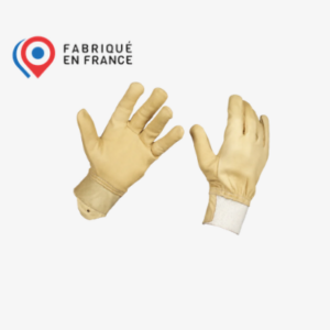 Gant de manutention en cuir bovin hydrofuge (Fabrication Française)